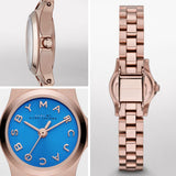 Buy Shop Marc Jacobs Henry Dinky Blue Dial Rose Gold Steel Strap Watch for Women - MBM3204 USA Online