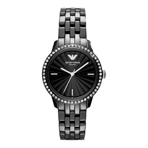 Buy Shop Emporio Armani Ceramica Crystals Black Dial Black Ceramic Strap Watch For Women - AR1478 USA Online