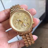 Buy Shop Michael Kors Ritz Chronograph Gold Dial Gold Steel Strap Watch for Women - MK5676 USA Online