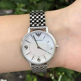 Buy Shop Emporio Armani Kappa Mother of Pearl Dial Silver Steel Watch For Women - AR2507 USA Online