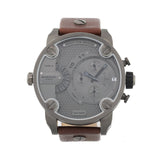 Buy Shop Diesel Little Daddy SBA Small Sized Grey Dial Brown Leather Strap Watch For Men - DZ7258 USA Online