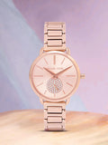 Buy Shop Michael Kors Portia Analog Quartz Rose Gold Dial Rose Gold Steel Strap Watch For Women - MK3839 USA Online