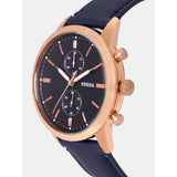 Fossil Townsman Chronograph Blue Dial Blue Leather Strap Watch for Men - FS5436