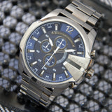 Buy Shop Diesel Mega Chief Chronograph Blue Dial Black Steel Strap Watch For Men - DZ4329 USA Online