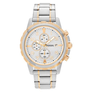 Buy Shop Fossil Dean Chronograph White Dial Silver Steel Strap Watch for Men - FS4795 USA Online