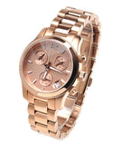 Buy Shop Michael Kors Runway Chronograph Rose Gold Dial Rose Gold Steel Strap Watch for Women - MK5430 USA Online