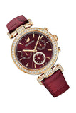 Swarovski Era Journey Red Dial Red Leather Strap Watch for Women - 5416701