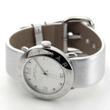 Buy Shop Marc Jacobs Amy Silver Dial Silver Leather Strap Watch for Women - MBM8626 USA Online