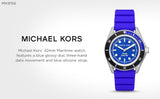 Buy Shop Michael Kors Maritime Three-Hand Analog Blue Dial Blue Silicone Strap Watch for Men - MK9156 USA Online