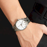 Buy Shop Tissot Automatics III Day Date White Dial Silver Steel Strap Watch For Men - T065.430.11.031.00 USA Online