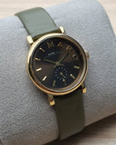 Buy Shop Marc Jacobs Baker Olive Dial Olive Leather Strap Watch for Women - MBM1330 USA Online