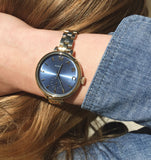 Buy Shop Marc Jacobs Sally Blue Dial Gold Steel Strap Watch for Women - MBM3366 USA Online