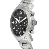 Buy Shop Fossil Pilot Chronograph Black Dial Silver Steel Strap Watch for Men - FS5141 USA Online