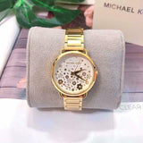 Buy Shop Michael Kors Portia Quartz White Dial Gold Steel Strap Watch for Women - MK3840 USA Online