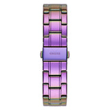 Guess Sparkler Silver Dial Purple Steel Strap Watch For Women - GW0111L5