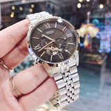 Buy Shop Fossil Townsman Black Dial Silver Steel Strap Watch for Men - ME3107 USA Online
