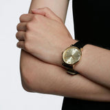 Buy Shop Marc Jacobs Baker Gold Dial Black Leather Strap Watch for Women - MBM1399 USA Online
