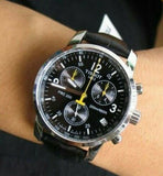 Buy Shop Tissot T Race PRC 200 Chronograph Quartz Black Dial Black Leather Strap Watch for Men - T17.1.526.52 USA Online