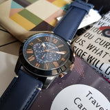Buy Shop Fossil Grant Chronograph Black Dial Blue Leather Strap Watch for Men - FS5061 USA Online