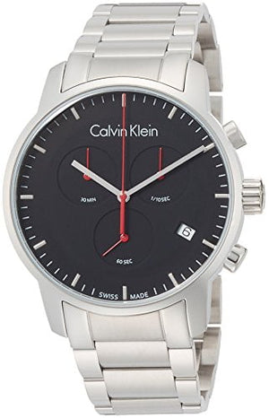 Buy Shop Calvin Klein City Chronograph Black Dial Silver Steel Strap Watch for Men - K2G27141 USA Online