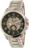 Buy Shop Fossil Grant Skeleton Black Dial Silver Steel Strap Watch for Men - ME3055 USA Online