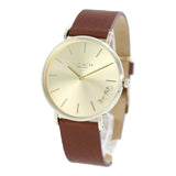 Buy Shop Coach Perry Analog Gold Dial Brown Leather Strap Watch for Women - 14503331-C USA Online