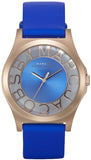 Buy Shop Marc Jacobs Henry Skeleton Blue Dial Blue Leather Strap Watch for Women - MBM1244 USA Online
