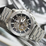 Buy Shop Fossil Modern Machine Automatic Silver Dial Silver Steel Strap Watch for Men - ME3081 USA Online
