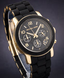 Buy Shop Michael Kors Runway Black Dial Black Silicone Strap Watch for Women - MK5191 USA Online