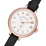 Buy Shop Marc Jacobs Sally White Dial Black Leather Strap Watch for Women - MBM1352 USA Online