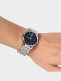 Calvin Klein City Blue Dial Silver Steel Strap Watch for Women - K2G2314N