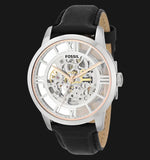 Buy Shop Fossil Townsman Automatic Skeleton Silver Dial Black Leather Strap Watch for Men - ME3041 USA Online