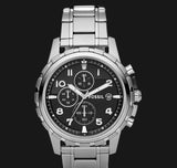 Buy Shop Fossil Dean Chronograph Black Dial Silver Steel Strap Watch for Men - FS4542 USA Online