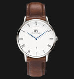 Buy Shop Daniel Wellington Dapper St Mawes White Dial Brown Leather Strap Watch For Men - DW00100087 USA Online