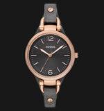 Buy Shop Fossil Georgia Smoke Grey Dial Grey Leather Strap Watch for Women - ES3077 USA Online