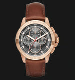 Buy Shop Michael Kors Ryker Analog Gray Dial Brown Leather Strap Watch For Men - MK8519 USA Online