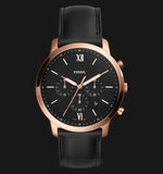 Buy Shop Fossil Neutra Chronograph Black Dial Black Leather Strap Watch for Men - FS5381 USA Online