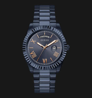 Buy Shop Guess Connoisseur Quartz Blue Dial Blue Steel Strap Watch For Men - GW0265G9 USA Online