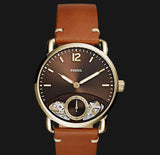 Buy Shop Fossil The Commuter Twist Black Dial Brown Leather Strap Watch for Men - ME1166 USA Online