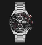 Buy Shop Tag Heuer Carrera Chronograph Black Dial Silver Steel Strap Watch for Men - CBN2A1AA.BA0643 USA Online