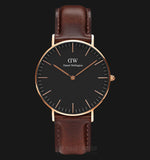 Buy Shop Daniel Wellington Classic Bristol Black Dial Brown Leather Strap Watch for Men - DW00100137 USA Online