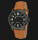 Buy Shop Michael Kors Paxton Analog Black Dial Brown Rubber Strap Watch For Men - MK8502 USA Online