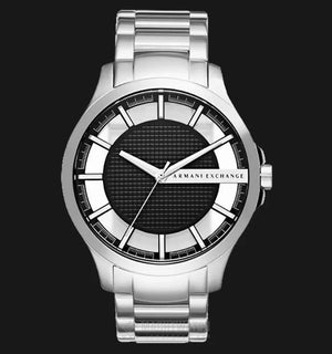 Buy Shop Armani Exchange Hampton Chronograph Black Dial Silver Steel Strap Watch For Men - AX2179 USA Online