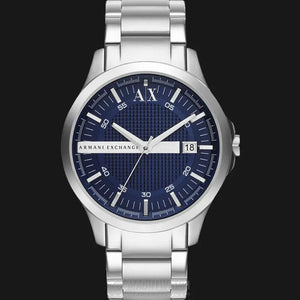 Buy Shop Armani Exchange Hampton Chronograph Blue Dial Silver Steel Strap Watch For Men - AX2132 USA Online