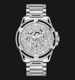 Buy Shop Guess King Quartz Silver Dial Silver Steel Strap Watch For Men - GW0497G1 USA Online