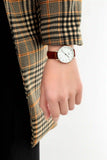 Buy Shop Daniel Wellington Classic Petite St Mawes White Dial Brown Leather Strap Watch For Women - DW00100187 USA Online