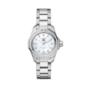 Buy Shop Tag Heuer Aquaracer Professional 200 Quartz Diamond Mother of Pearl Dial Silver Steel Strap Watch for Women - WBP1417.BA0622 USA Online