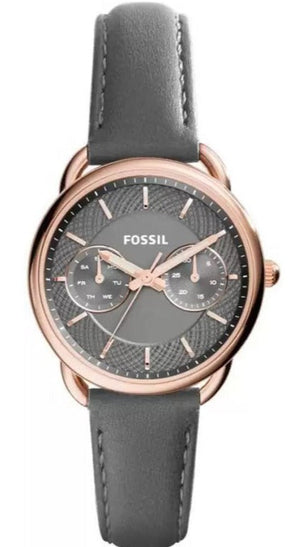Buy Shop Fossil Tailor Grey Dial Grey Leather Strap Watch for Women - ES3913 USA Online