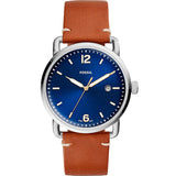 Buy Shop Fossil Commuter Blue Dial Blue Leather Strap Watch for Men - FS5325 USA Online
