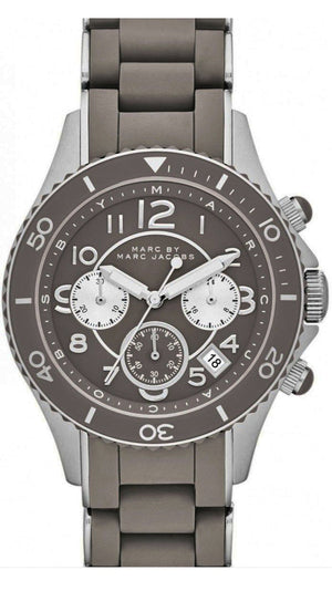 Buy Shop Marc Jacobs Rock Chronograph Grey Dial Grey Silicone Strap Watch for Women - MBM2595 USA Online